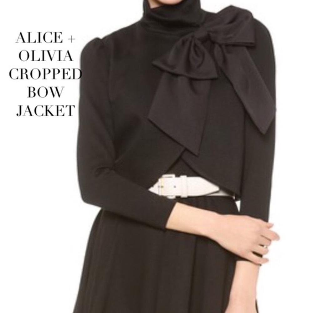 Alice and Olivia Employed Cropped Bow Blazer XS